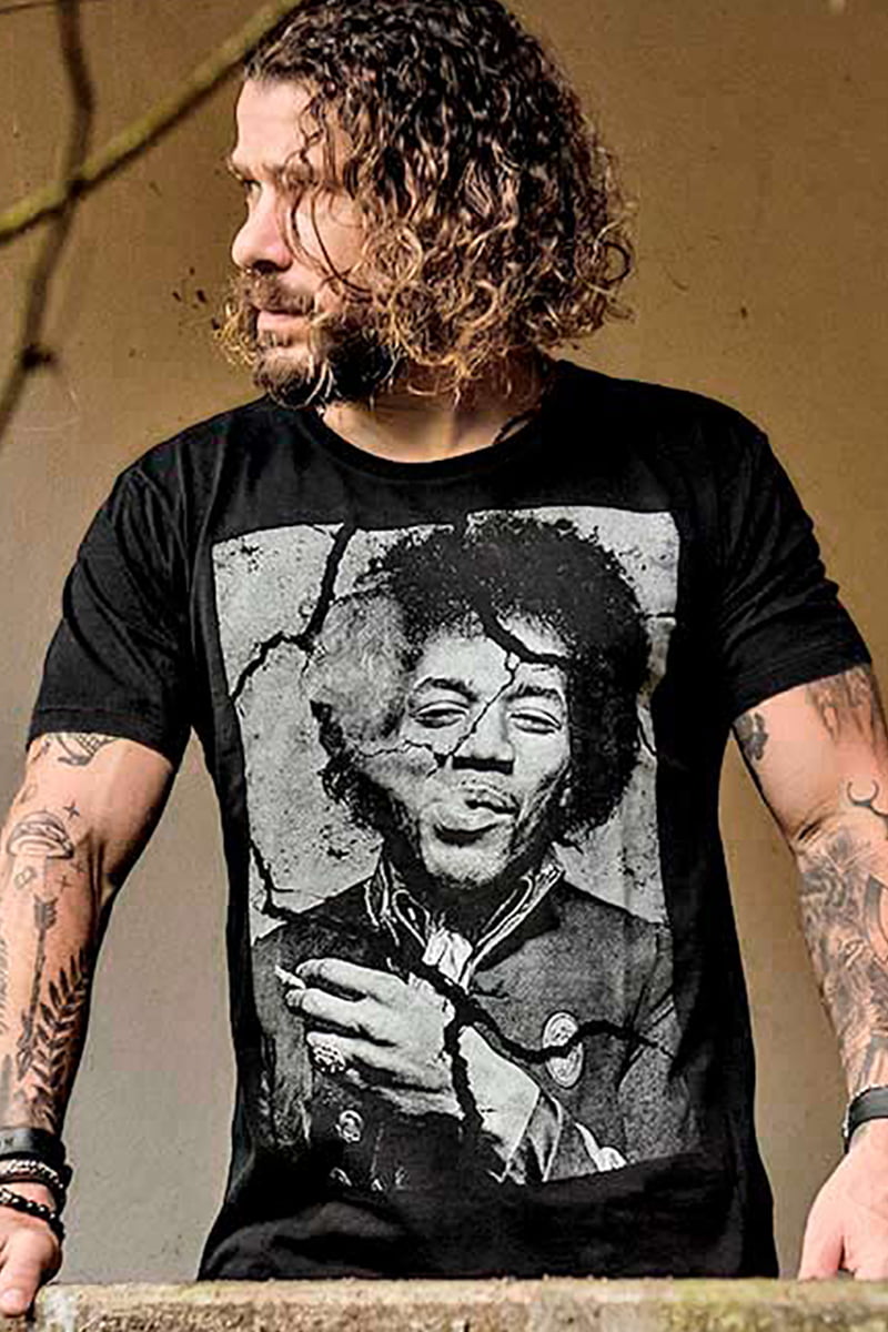 Camiseta Jimi Hendrix Masculina Preta Básica